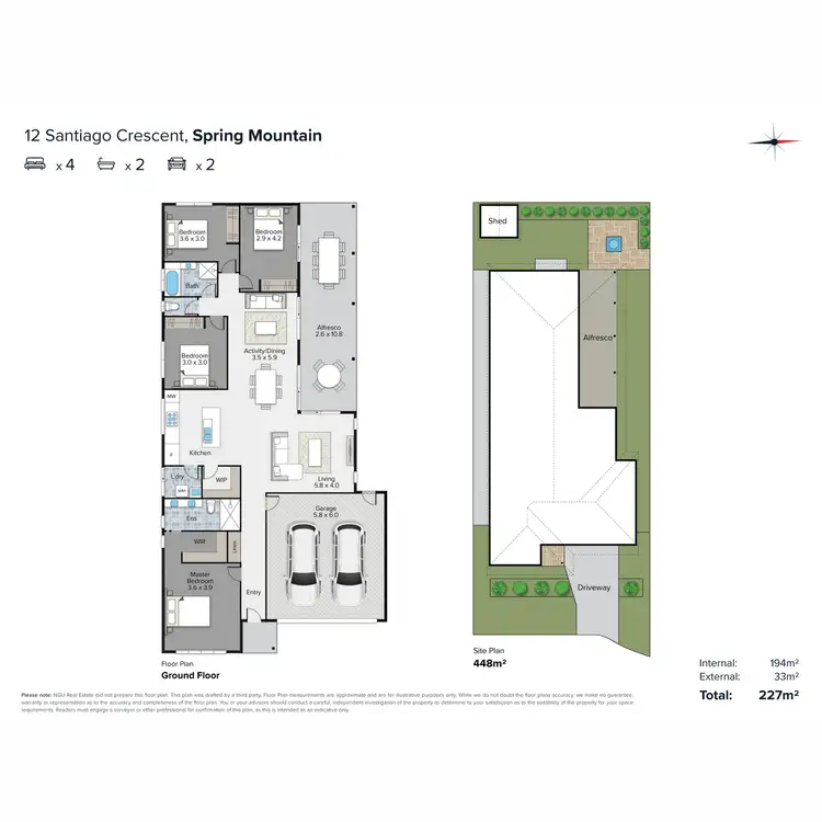 Floorplan of Homely house listing, 12 Santiago Crescent, Spring Mountain QLD 4300