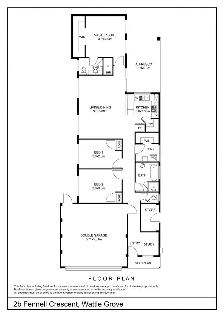 Floorplan of Homely house listing, 2b Fennell Crescent, Wattle Grove WA 6107