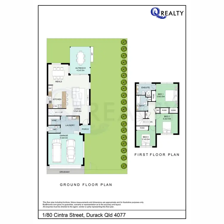Floorplan of Homely townhouse listing, 1/80 Cintra Street, Durack QLD 4077