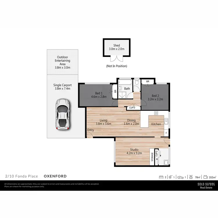 Floorplan of Homely semi-detached listing, 2/10 Fonda Place, Oxenford QLD 4210
