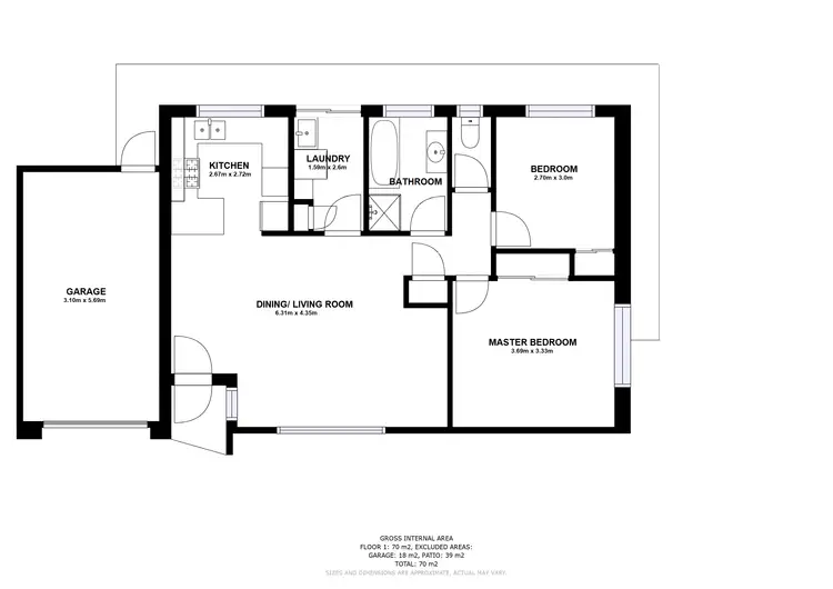 Floorplan of Homely unit listing, 3/27 Edinburgh Circuit, Wodonga VIC 3690