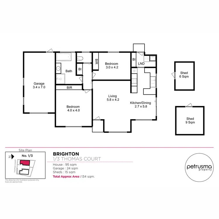 Floorplan of Homely villa listing, 1/3 Thomas Court, Brighton TAS 7030
