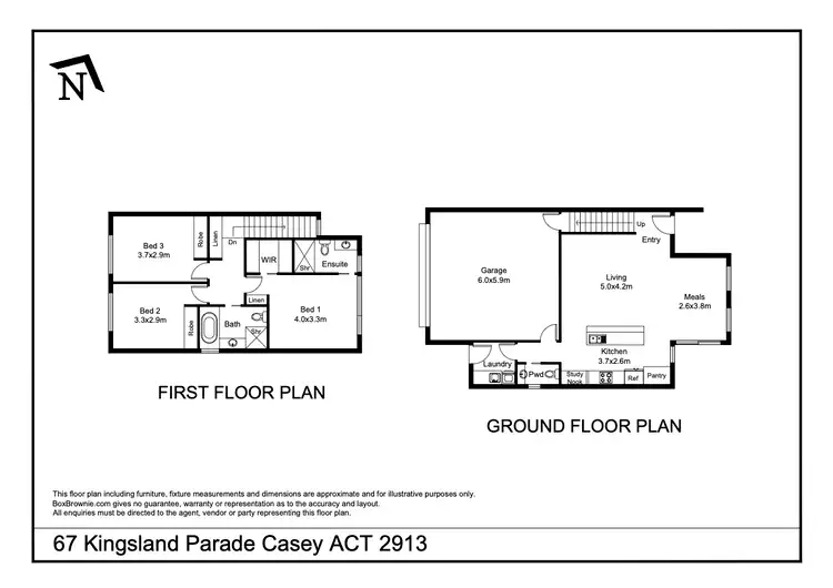 Floorplan of Homely townhouse listing, 67 Kingsland Parade, Casey ACT 2913
