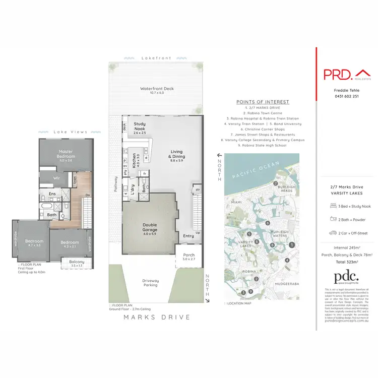 Floorplan of Homely semi-detached listing, 2/7 Marks Drive, Varsity Lakes QLD 4227