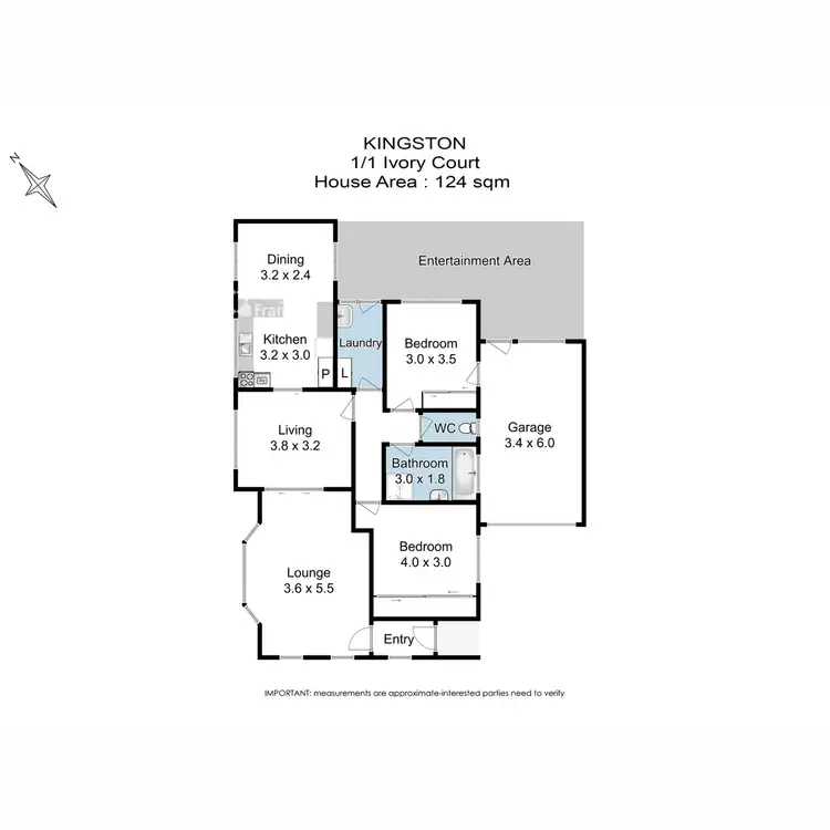 Floorplan of Homely unit listing, 1/1 Ivory Court, Kingston TAS 7050