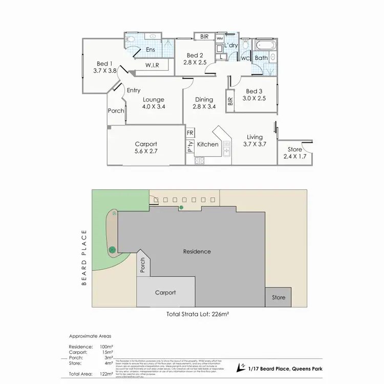 Floorplan of Homely house listing, 1/17 Beard Place, Queens Park WA 6107