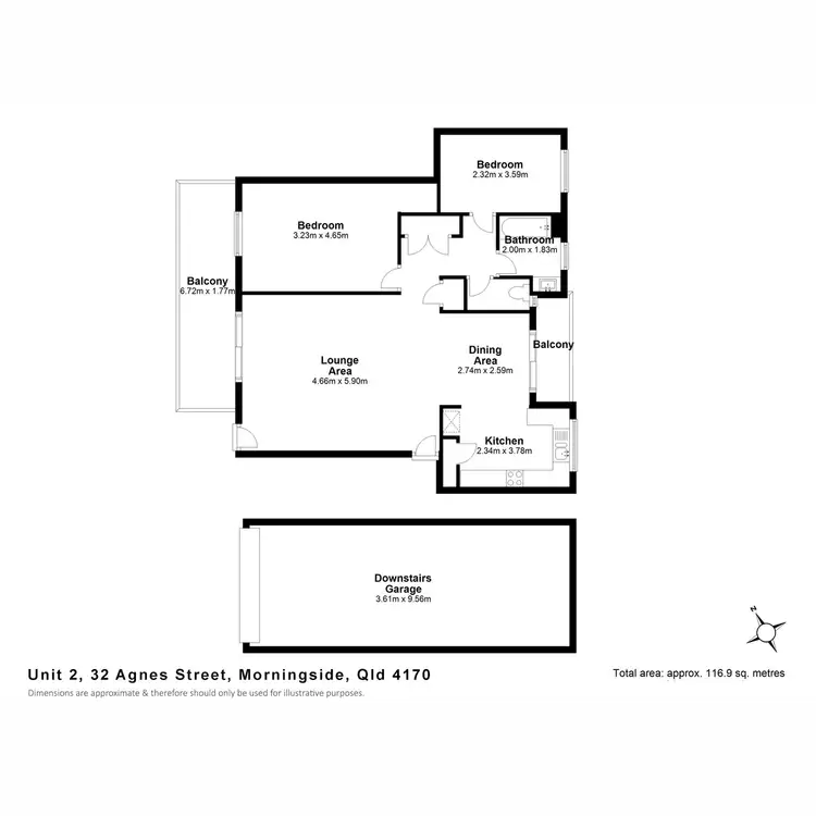 Floorplan of Homely apartment listing, 2/32 Agnes Street, Morningside QLD 4170