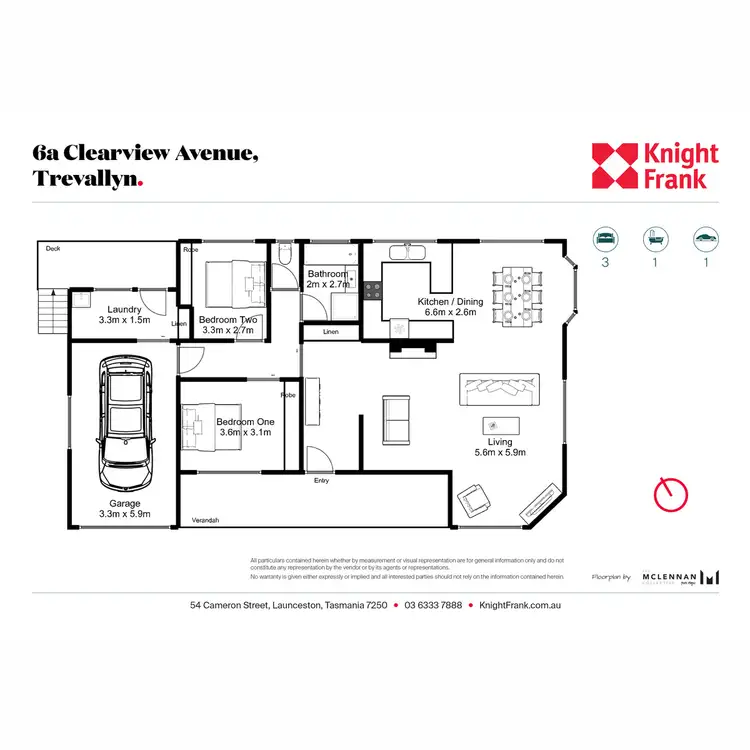 Floorplan of Homely unit listing, 6A Clearview Avenue, Trevallyn TAS 7250