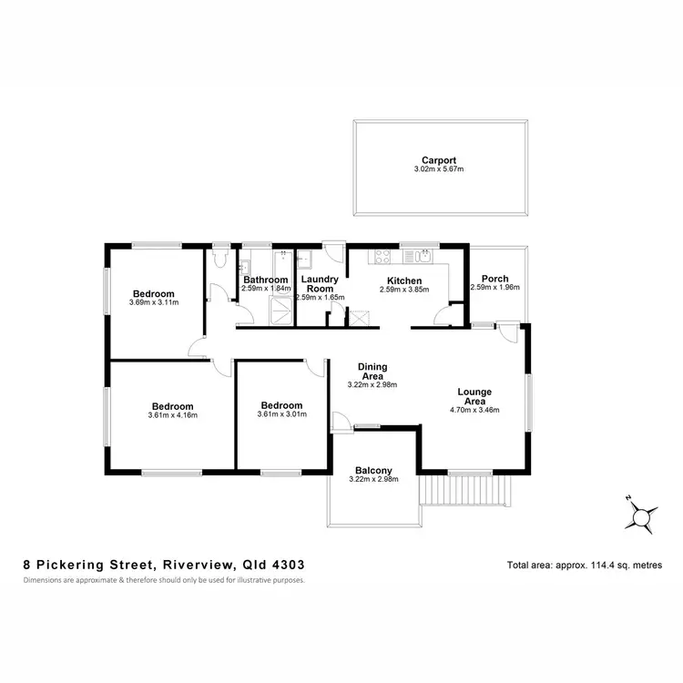 Floorplan of Homely house listing, 8 Pickering Street, Riverview QLD 4303