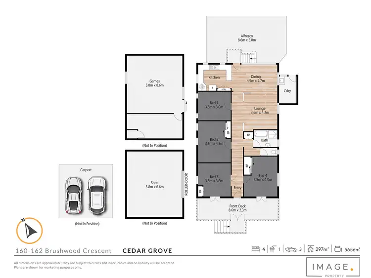 Floorplan of Homely rural property listing, 160-162 Brushwood Crescent, Cedar Grove QLD 4285