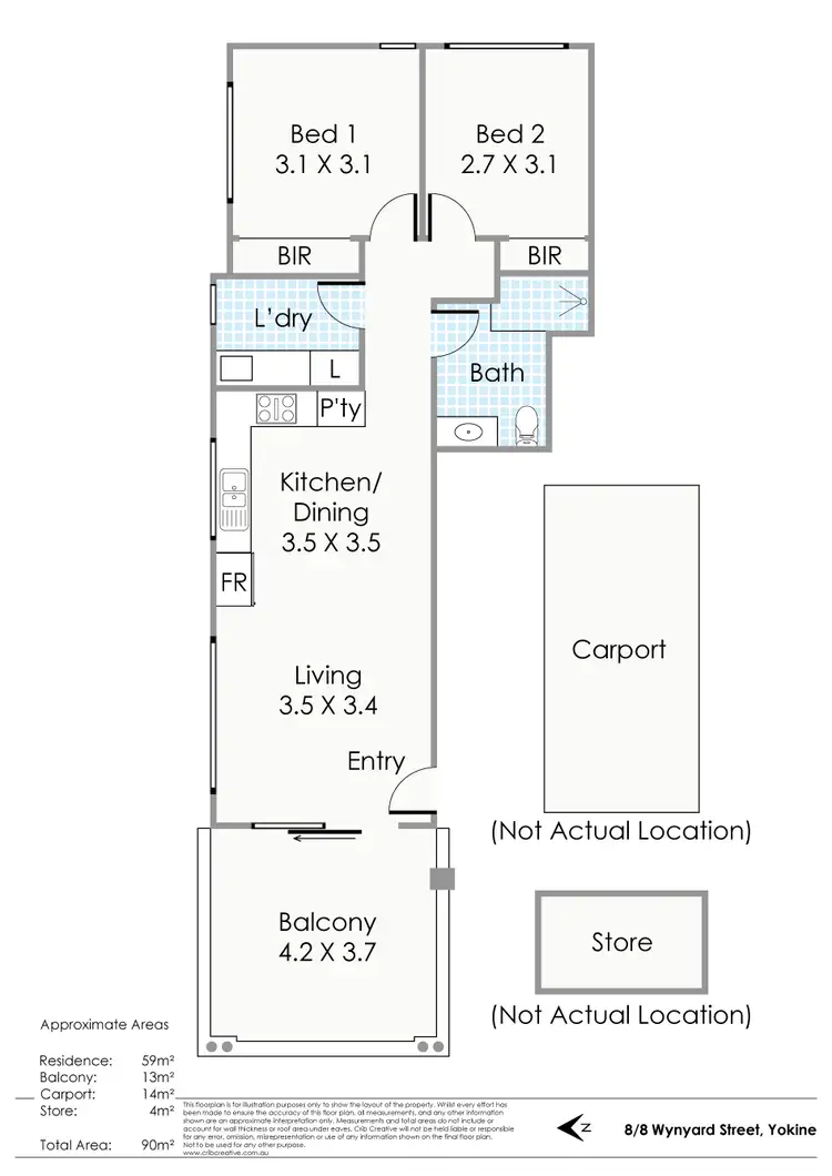 Floorplan of Homely apartment listing, 8/8 Wynyard Street, Yokine WA 6060
