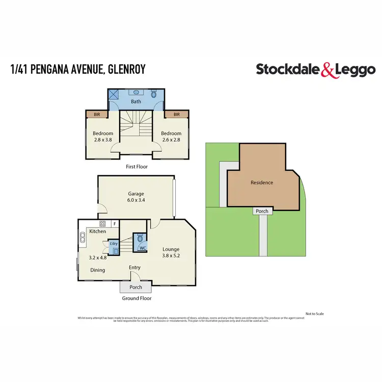 Floorplan of Homely townhouse listing, 1/41 Pengana Avenue, Glenroy VIC 3046
