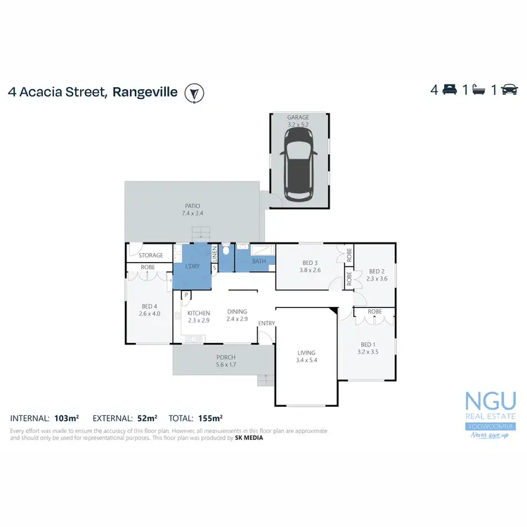 Floorplan of Homely house listing, 4 Acacia Street, Rangeville QLD 4350
