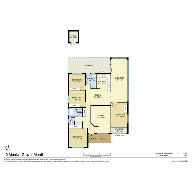 Floorplan of Homely house listing, 10 Monica Grove, Mardi NSW 2259