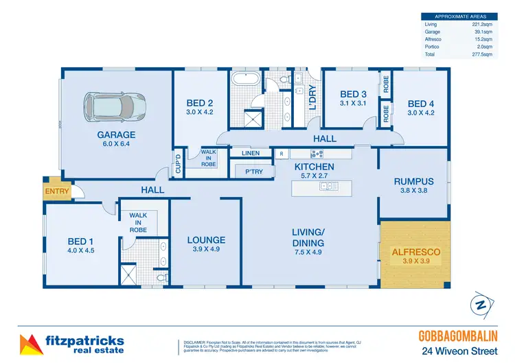 Floorplan of Homely house listing, 24 Wiveon Street, Gobbagombalin NSW 2650