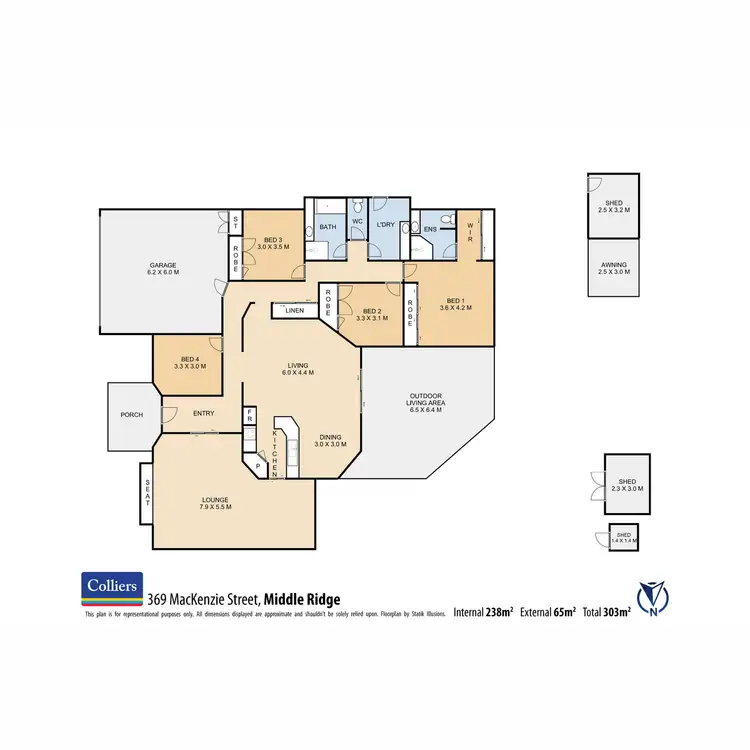 Floorplan of Homely house listing, 369 Mackenzie Street, Middle Ridge QLD 4350