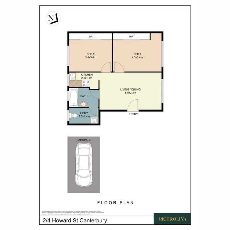 Floorplan of Homely apartment listing, 2/4 Howard Street, Canterbury NSW 2193