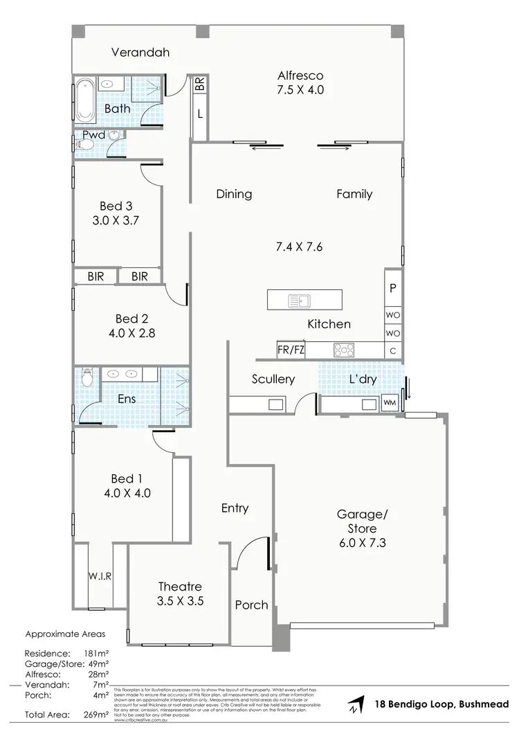 Floorplan of Homely house listing, 18 Bendigo Loop, Bushmead WA 6055