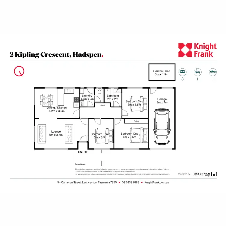 Floorplan of Homely house listing, 2 Kipling Crescent, Hadspen TAS 7290