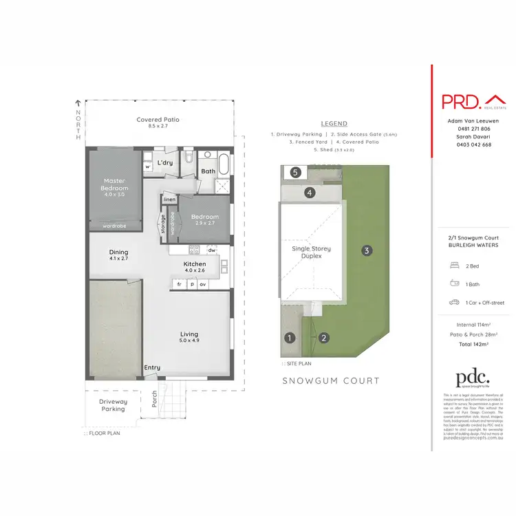Floorplan of Homely semi-detached listing, 2/1 Snowgum Court, Burleigh Waters QLD 4220