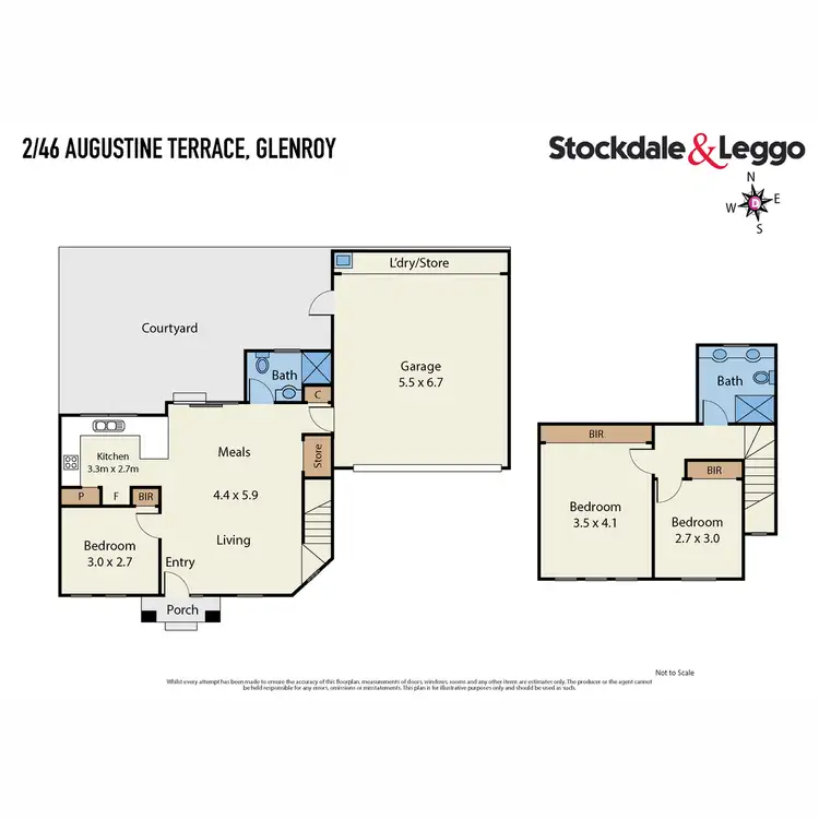 Floorplan of Homely townhouse listing, 2/46 Augustine Terrace, Glenroy VIC 3046