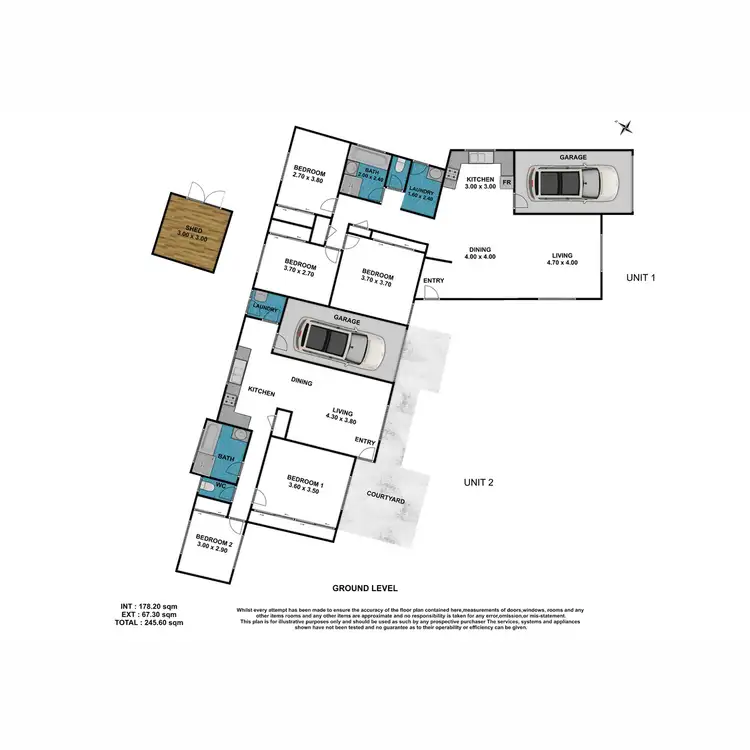 Floorplan of Homely unit listing, 1/9 Magann Court,, Darling Heights QLD 4350