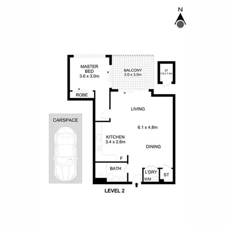 Floorplan of Homely apartment listing, 203/112 Northcote Road, Greenacre NSW 2190