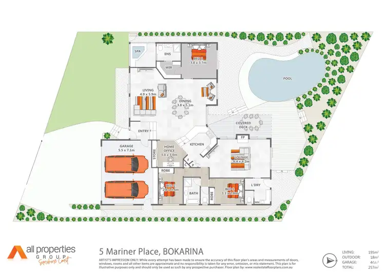 Floorplan of Homely house listing, 5 Mariner Place, Bokarina QLD 4575