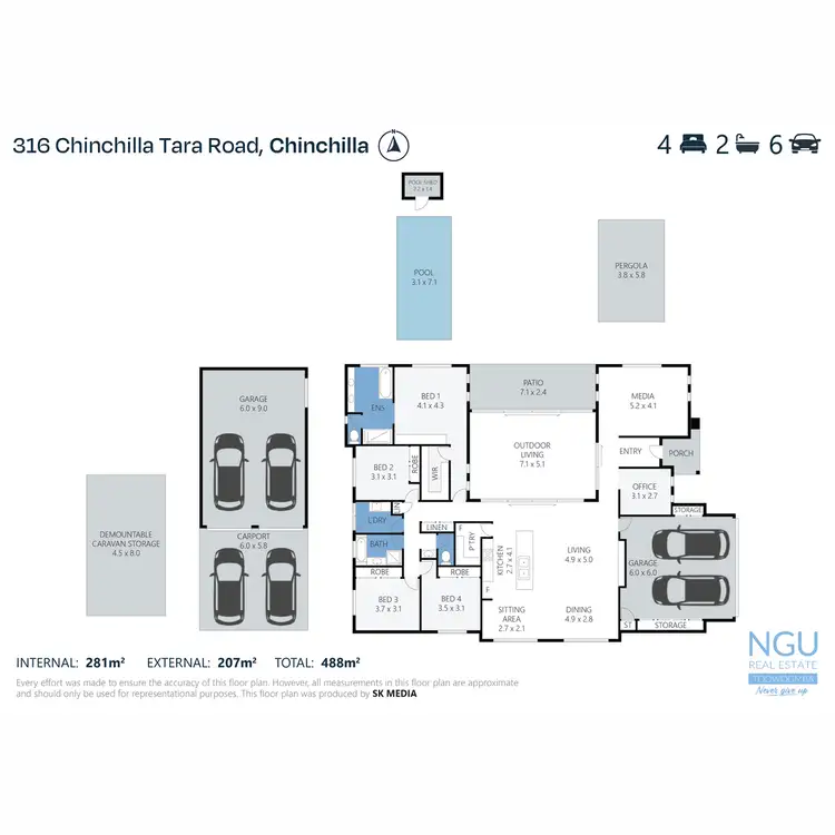 Floorplan of Homely rural property listing, 316 Chinchilla Tara Road, Chinchilla QLD 4413