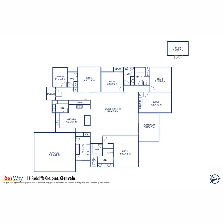 Floorplan of Homely house listing, 11 Radcliffe Crescent, Glenvale QLD 4350