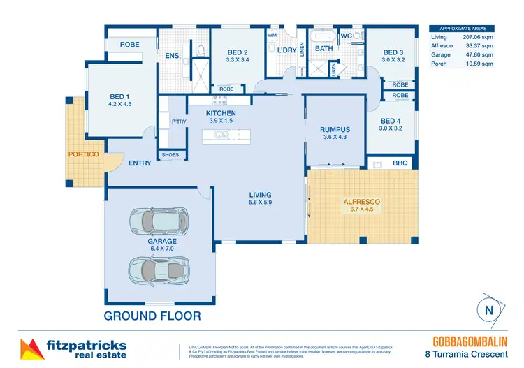 Floorplan of Homely house listing, 8 Turramia Crescent, Gobbagombalin NSW 2650