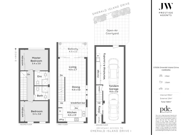 Floorplan of Homely townhouse listing, 1/5036 Emerald Island Drive, Carrara QLD 4211
