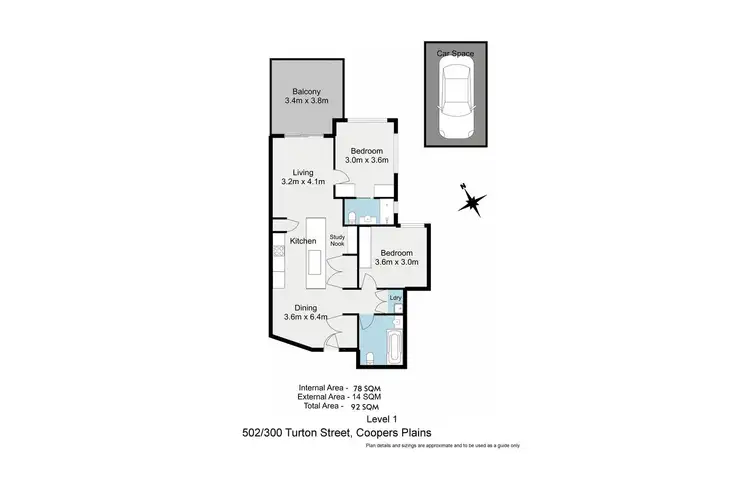 Floorplan of Homely apartment listing, 502/300 Turton Street, Coopers Plains QLD 4108