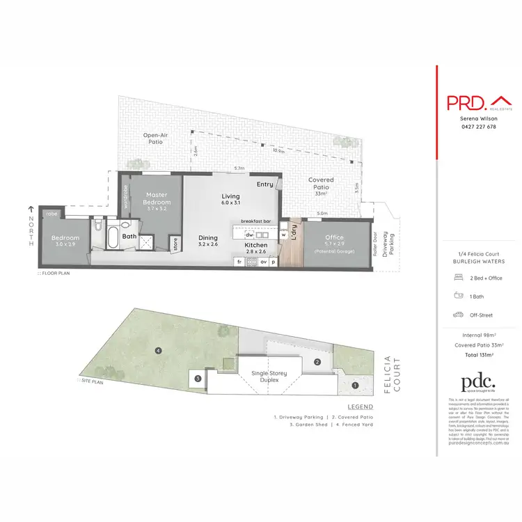 Floorplan of Homely semi-detached listing, 1/4 Felicia Court, Burleigh Waters QLD 4220