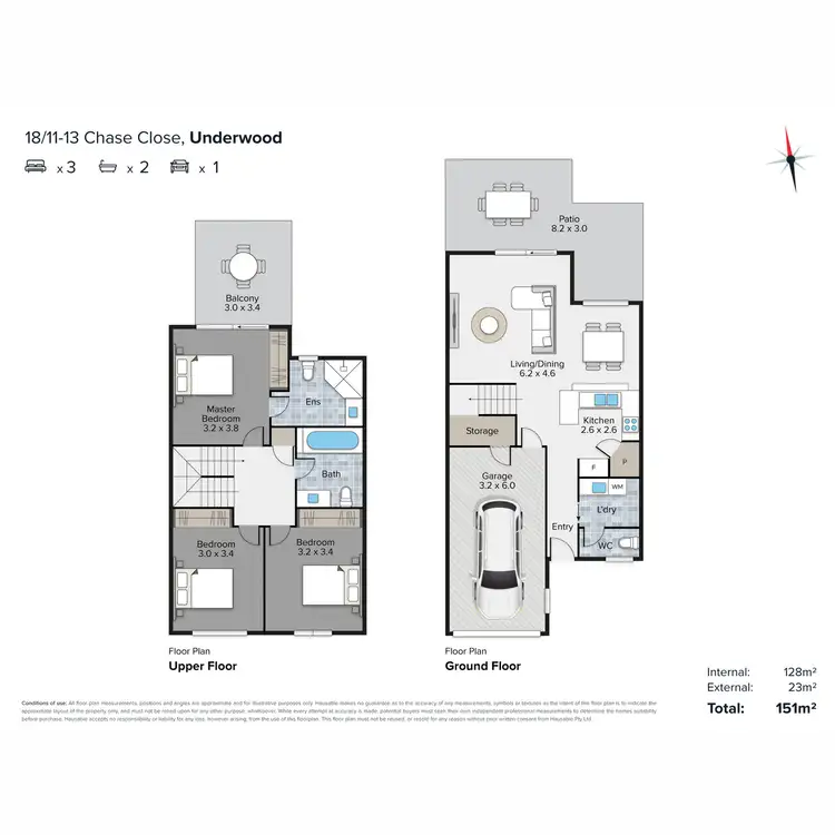 Floorplan of Homely townhouse listing, 18/1-13 Chase Close, Underwood QLD 4119