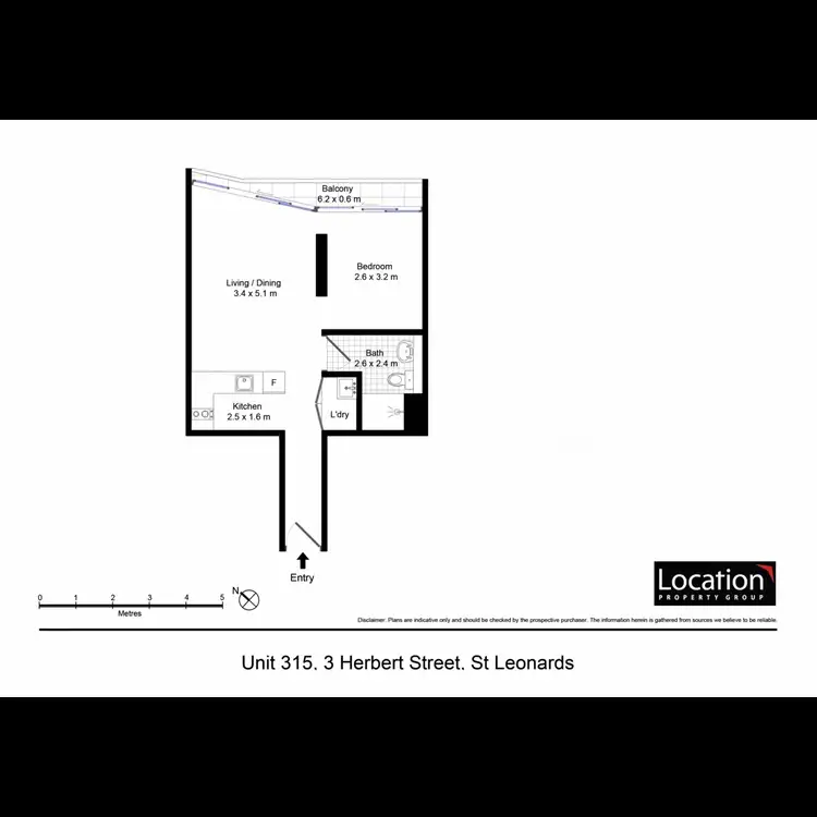 Floorplan of Homely apartment listing, 315/3 Herbert Street, St Leonards NSW 2065