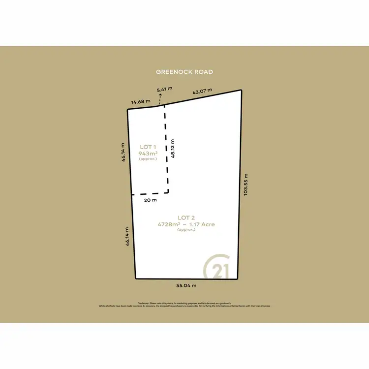 Floorplan of Homely land listing, LOT 1&2, 51-53 Greenock Road, Nuriootpa SA 5355