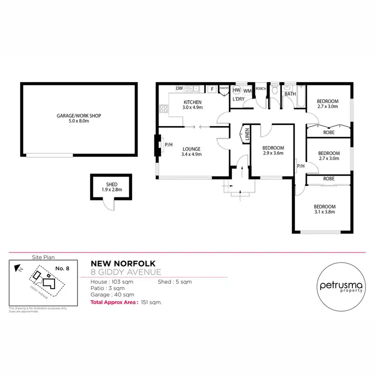 Floorplan of Homely house listing, 8 Giddy Avenue, New Norfolk TAS 7140