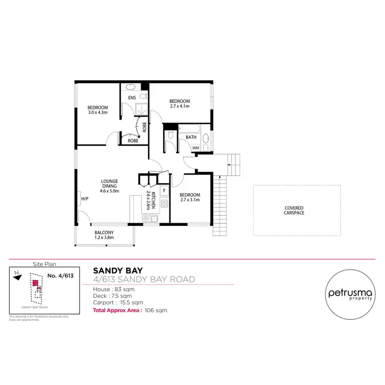 Floorplan of Homely unit listing, 4/613 Sandy Bay Road, Sandy Bay TAS 7005