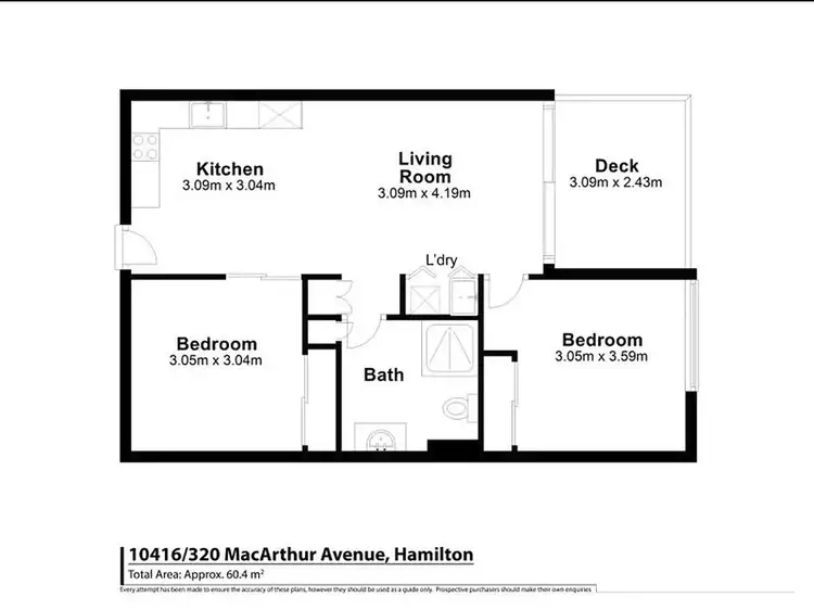 Floorplan of Homely apartment listing, 10416/320 MacArthur Avenue, Hamilton QLD 4007