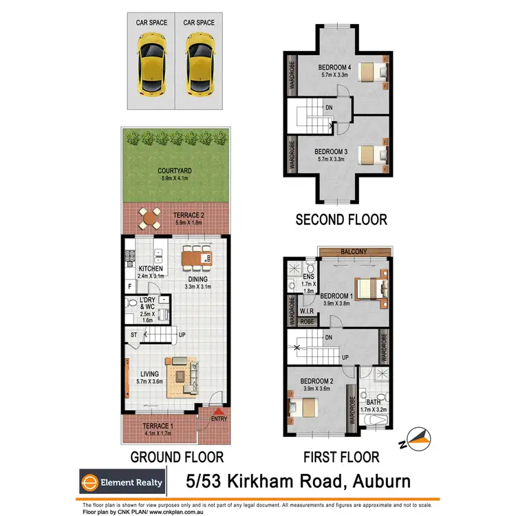Floorplan of Homely townhouse listing, 3/53 Kirkham Road, Auburn NSW 2144