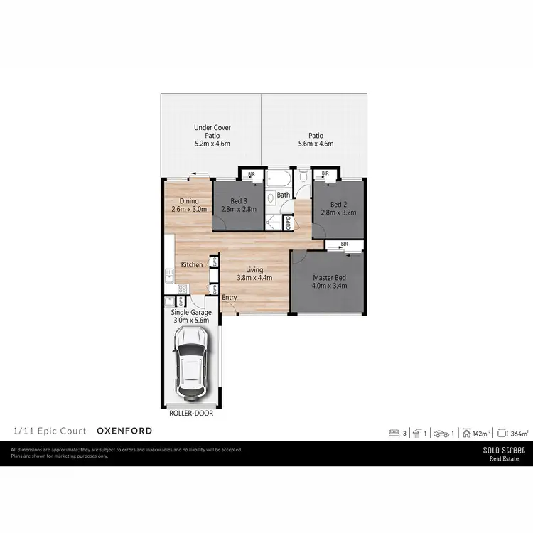Floorplan of Homely semi-detached listing, 1/11 Epic Court, Oxenford QLD 4210