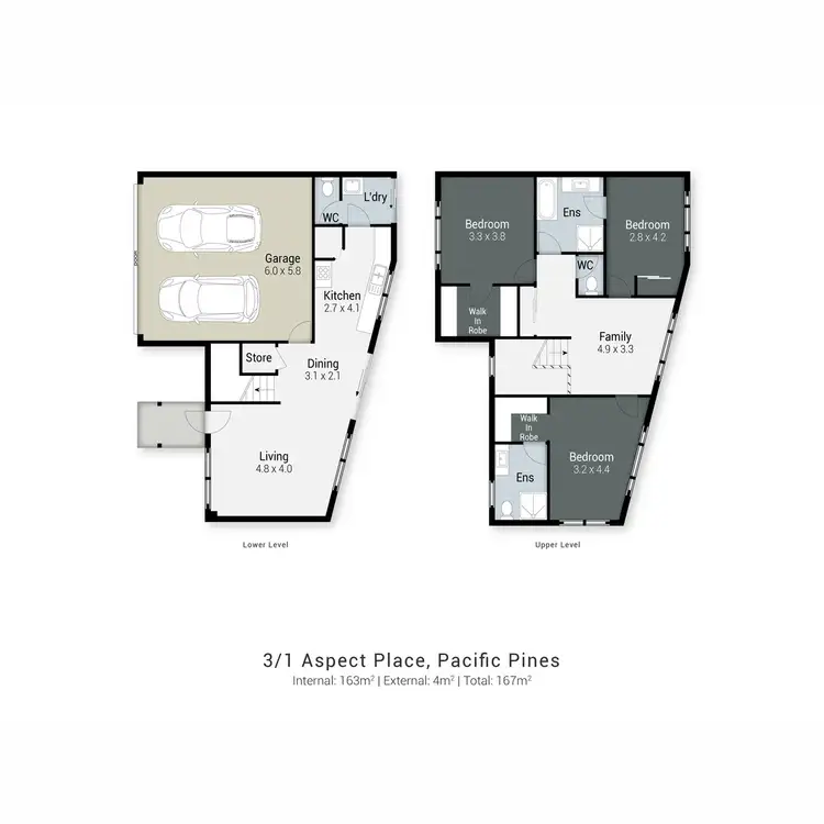 Floorplan of Homely semi-detached listing, 3/1 Aspect Place, Pacific Pines QLD 4211