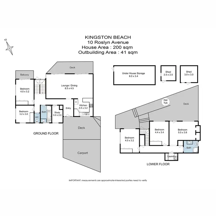 Floorplan of Homely house listing, 10 Roslyn Avenue, Kingston Beach TAS 7050