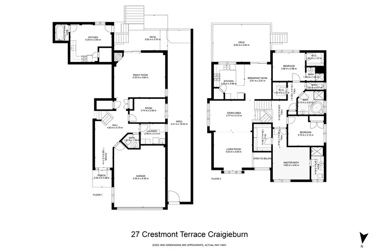 Floorplan of Homely house listing, 27 Crestmont Terrace, Craigieburn VIC 3064