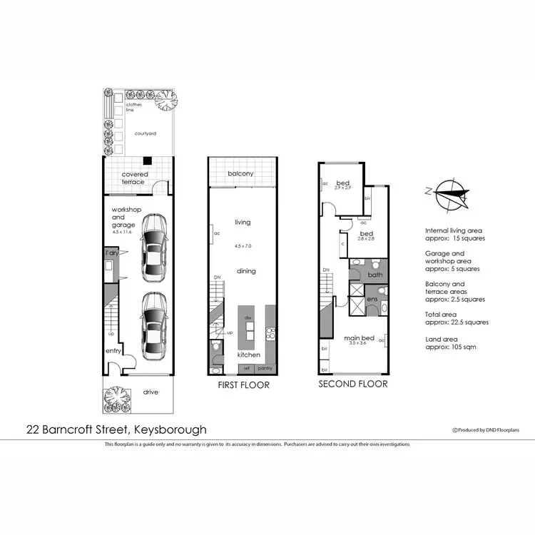Floorplan of Homely townhouse listing, 22 Barncroft Crescent, Keysborough VIC 3173