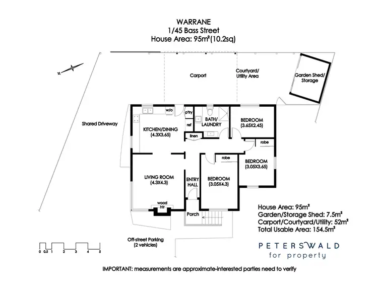 Floorplan of Homely villa listing, 1/45 Bass Street, Warrane TAS 7018