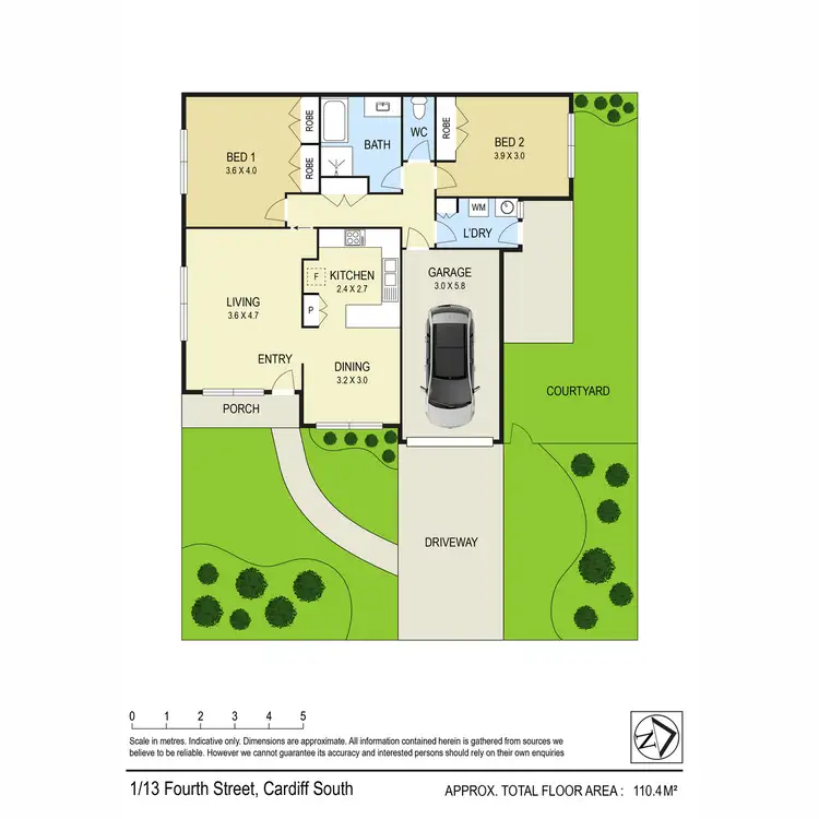 Floorplan of Homely villa listing, 1/13 Fourth Street, Cardiff South NSW 2285
