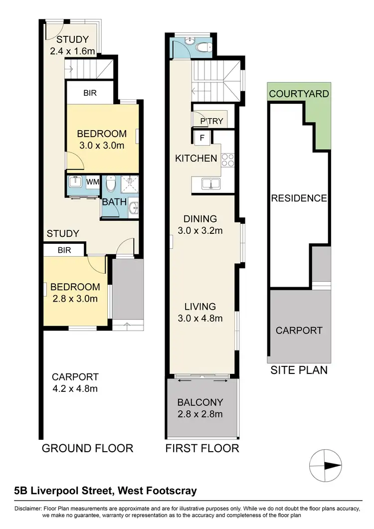 Floorplan of Homely townhouse listing, 5B Liverpool Street, Footscray VIC 3011