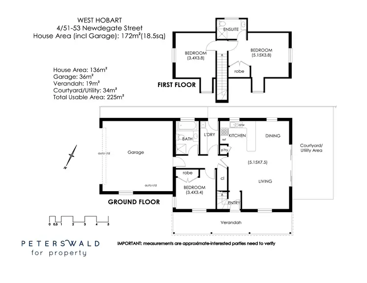 Floorplan of Homely townhouse listing, 4/51-53 Newdegate Street, West Hobart TAS 7000